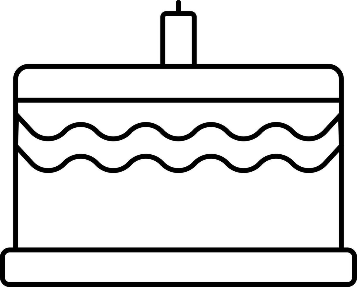 Illustration Of Cake Icon In Black Line Art. vector