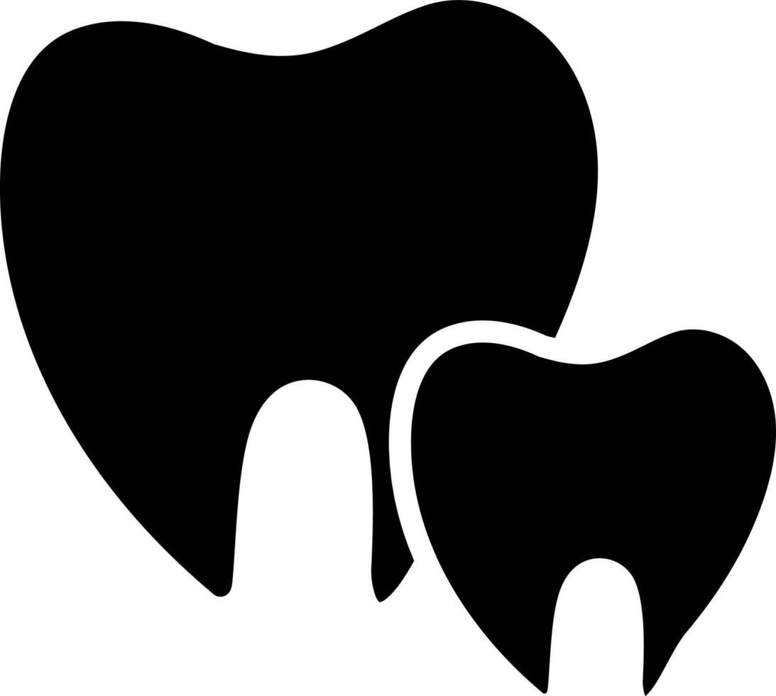 Tooth Icon In Glyph Style. vector