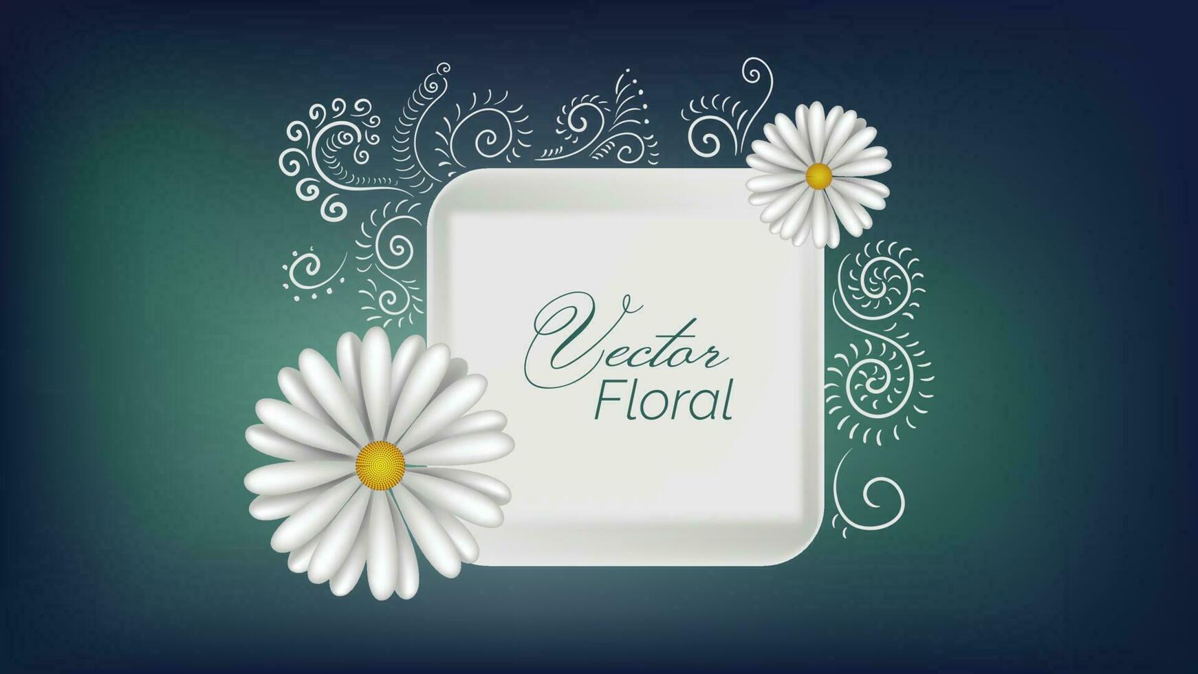 abstract floral vector bg white daisy flowers spring nature background