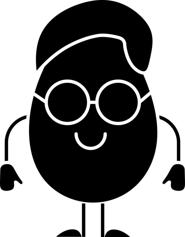 Cartoon Egg Wearing Sunglasses Icon . vector