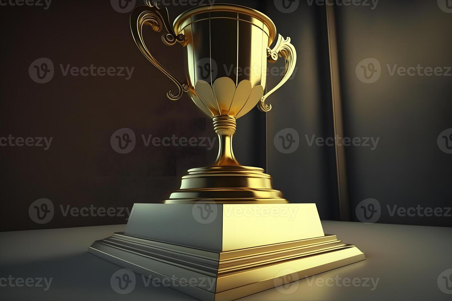 champion golden trophy. Neural network photo