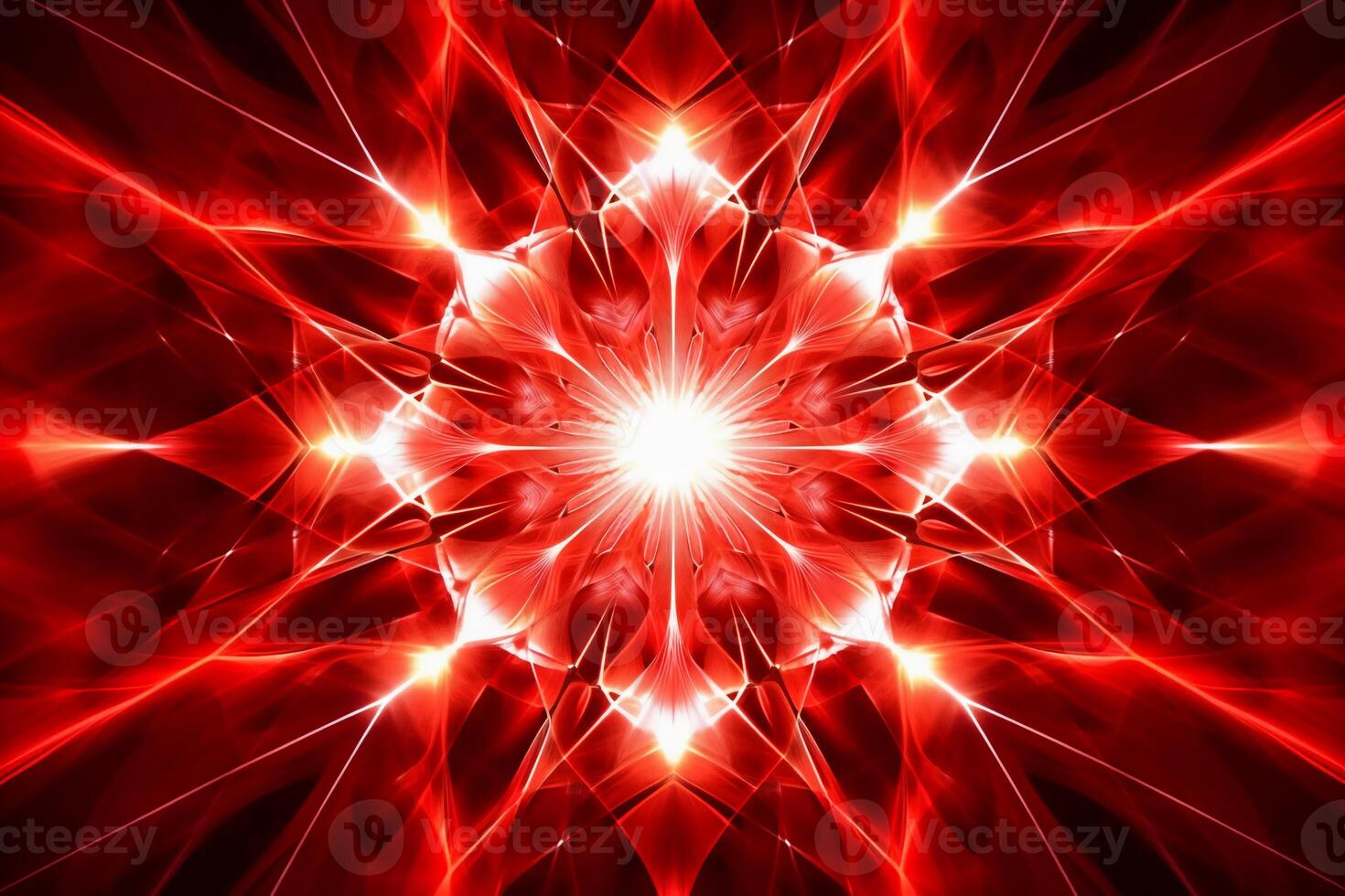 Lazer light fractals, red and white. photo
