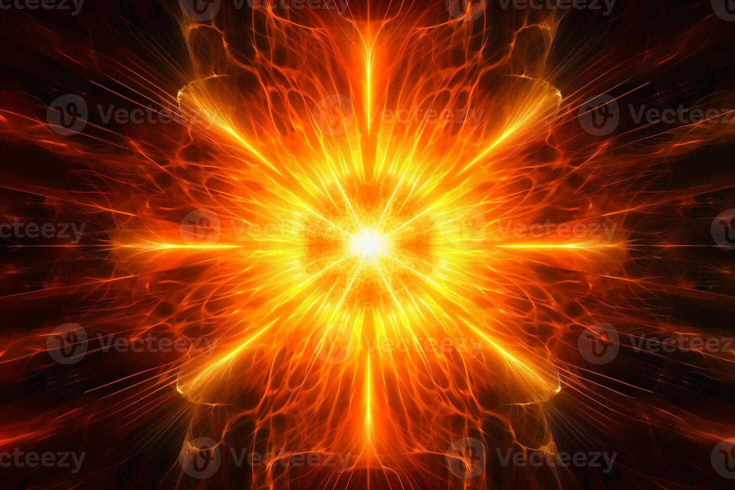 Lazer light fractals, orange and yellow. photo