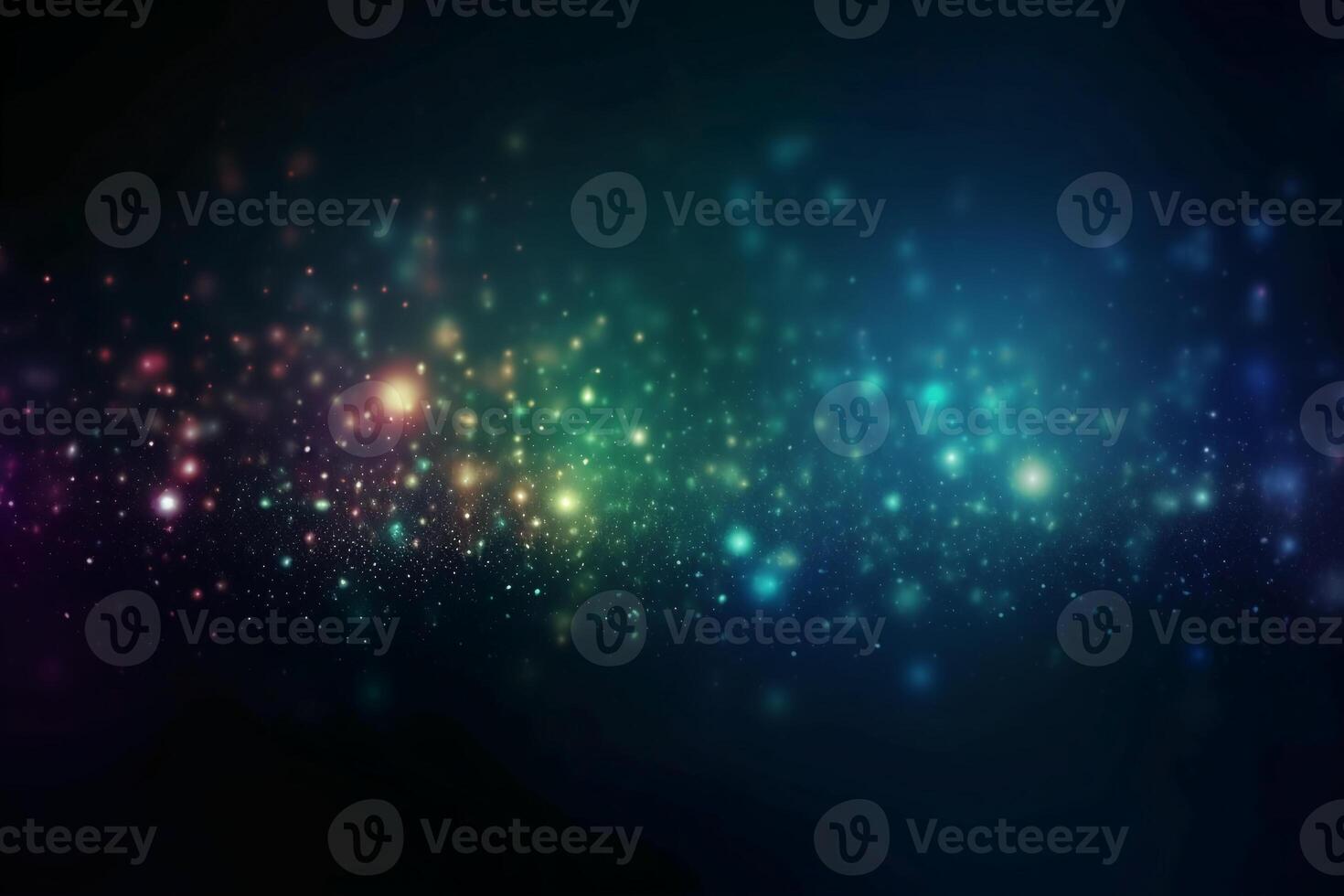 A blurred star light, aurora sky abstract background with bokeh glow, Illustration. photo