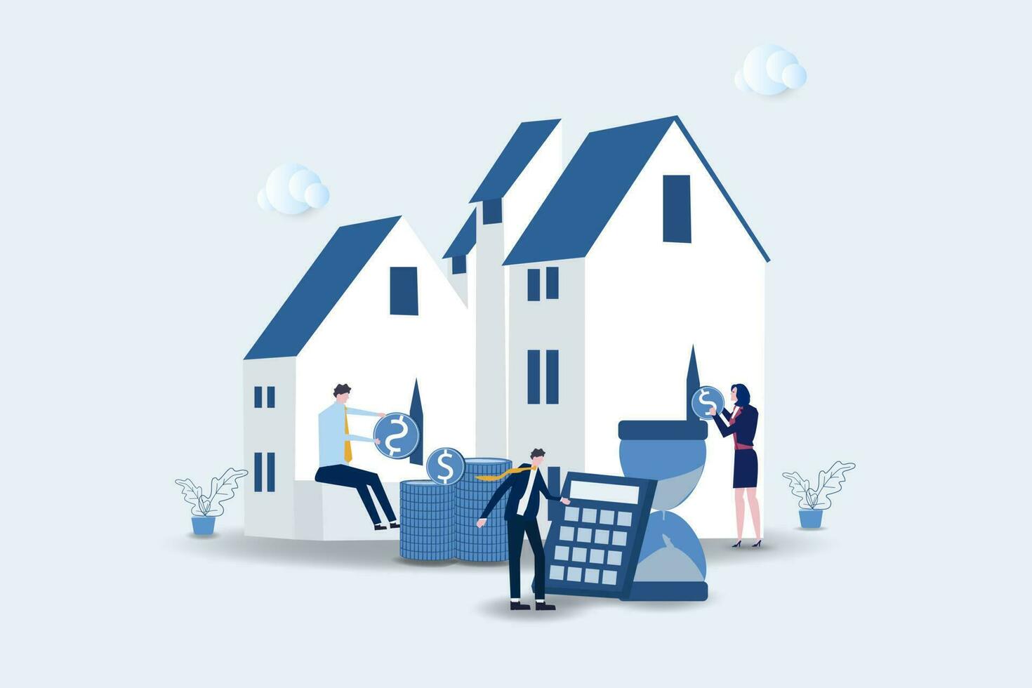 ahorro a comprar un casa o hogar ahorros concepto .planificación ahorros dinero a comprar un hogar real inmuebles o propiedad inversión hipoteca concepto.vector ilustración vector