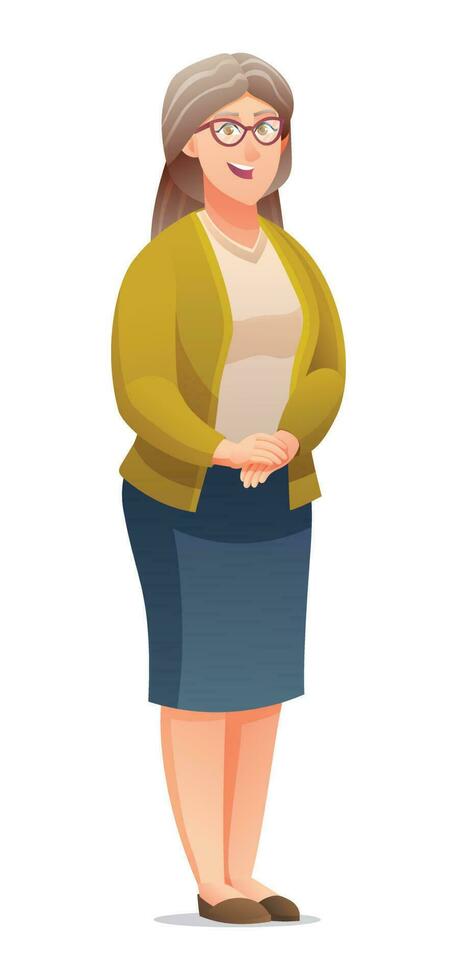 Happy grandmother character vector illustration