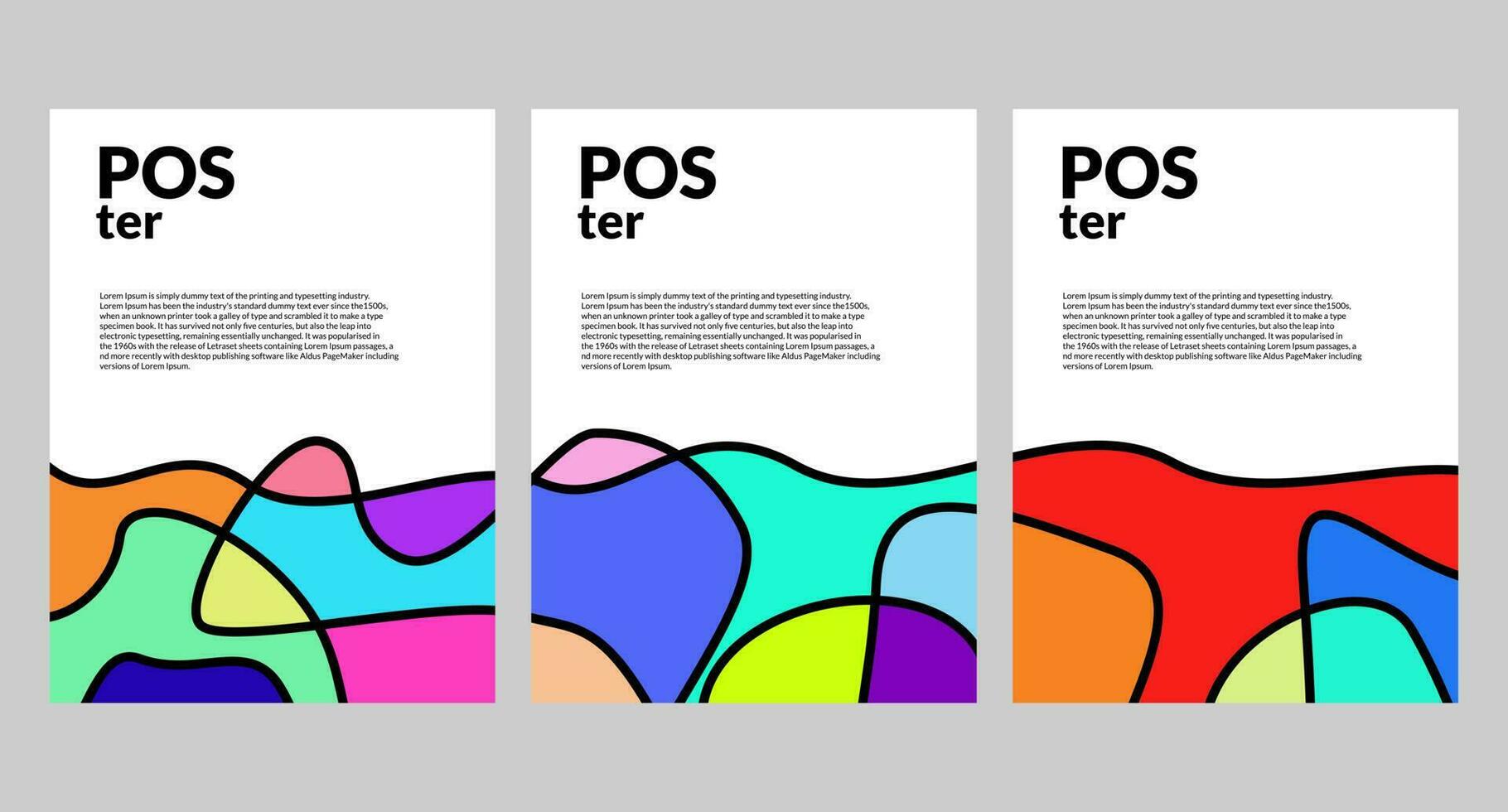 Vector colorful abstract fluid poster and banner template