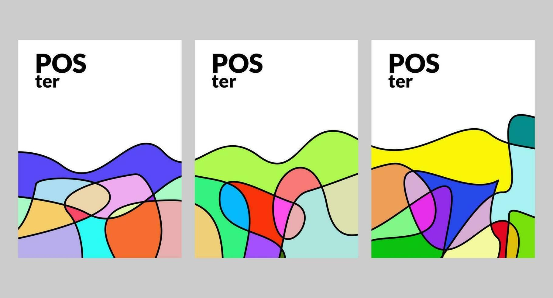 Vector colorful abstract fluid poster and banner template