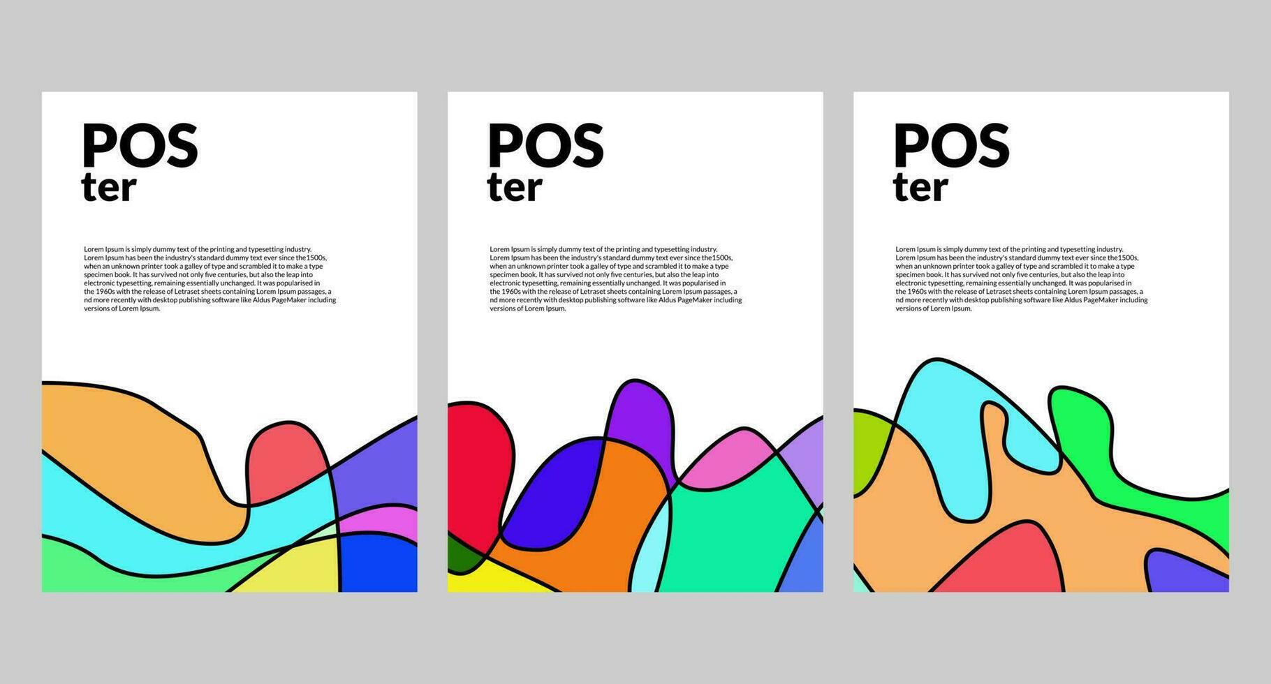 Vector colorful abstract fluid poster and banner template