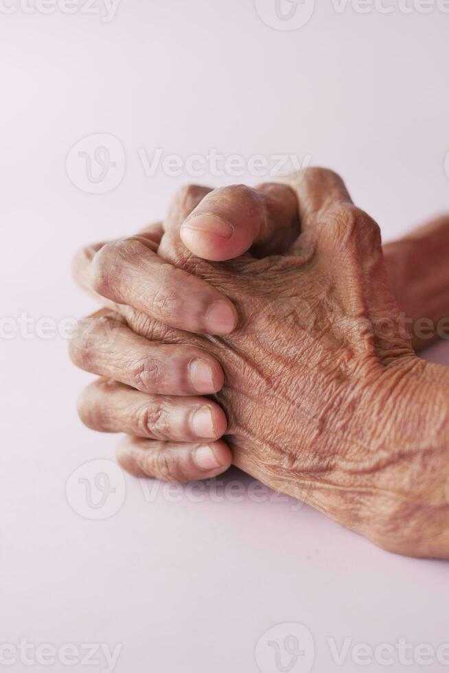 close up of hands of a elderly person photo