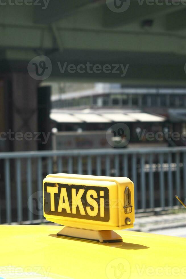 Taxi car in the street in Istanbul photo