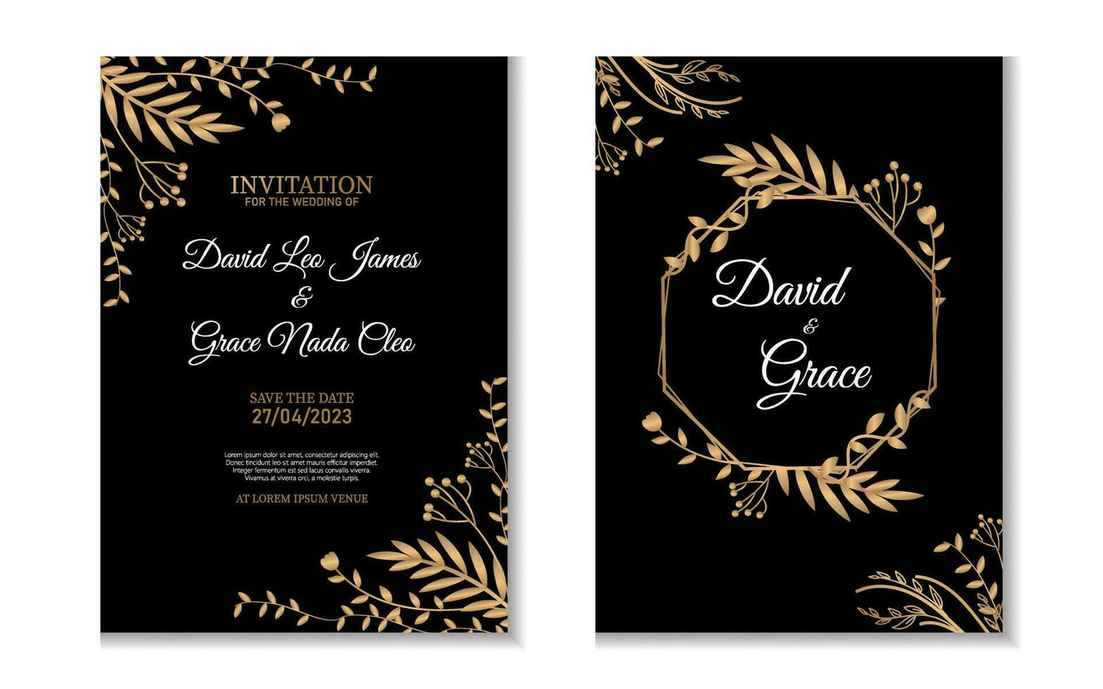Luxury wedding invitation template vector