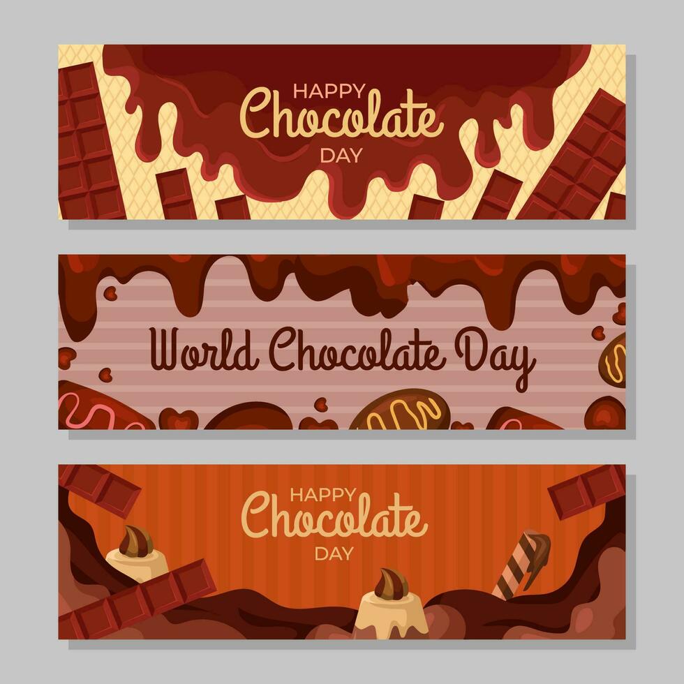 chocolate día bandera vector