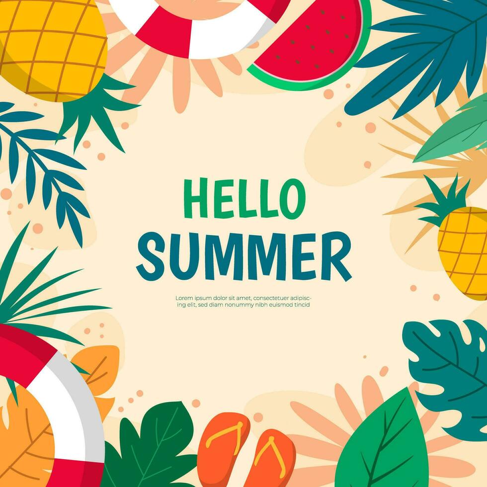 hola fondo de verano vector