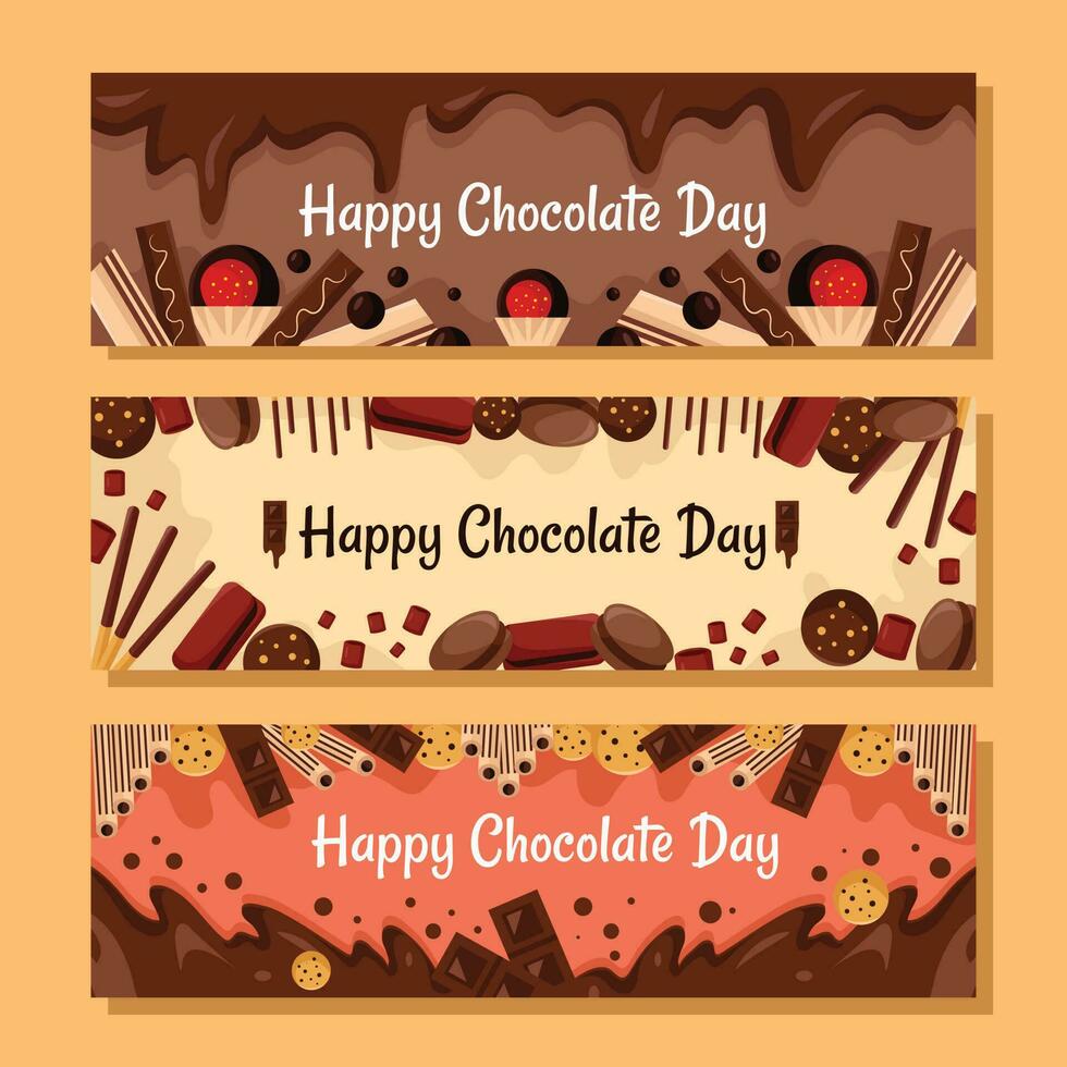 chocolate día bandera vector