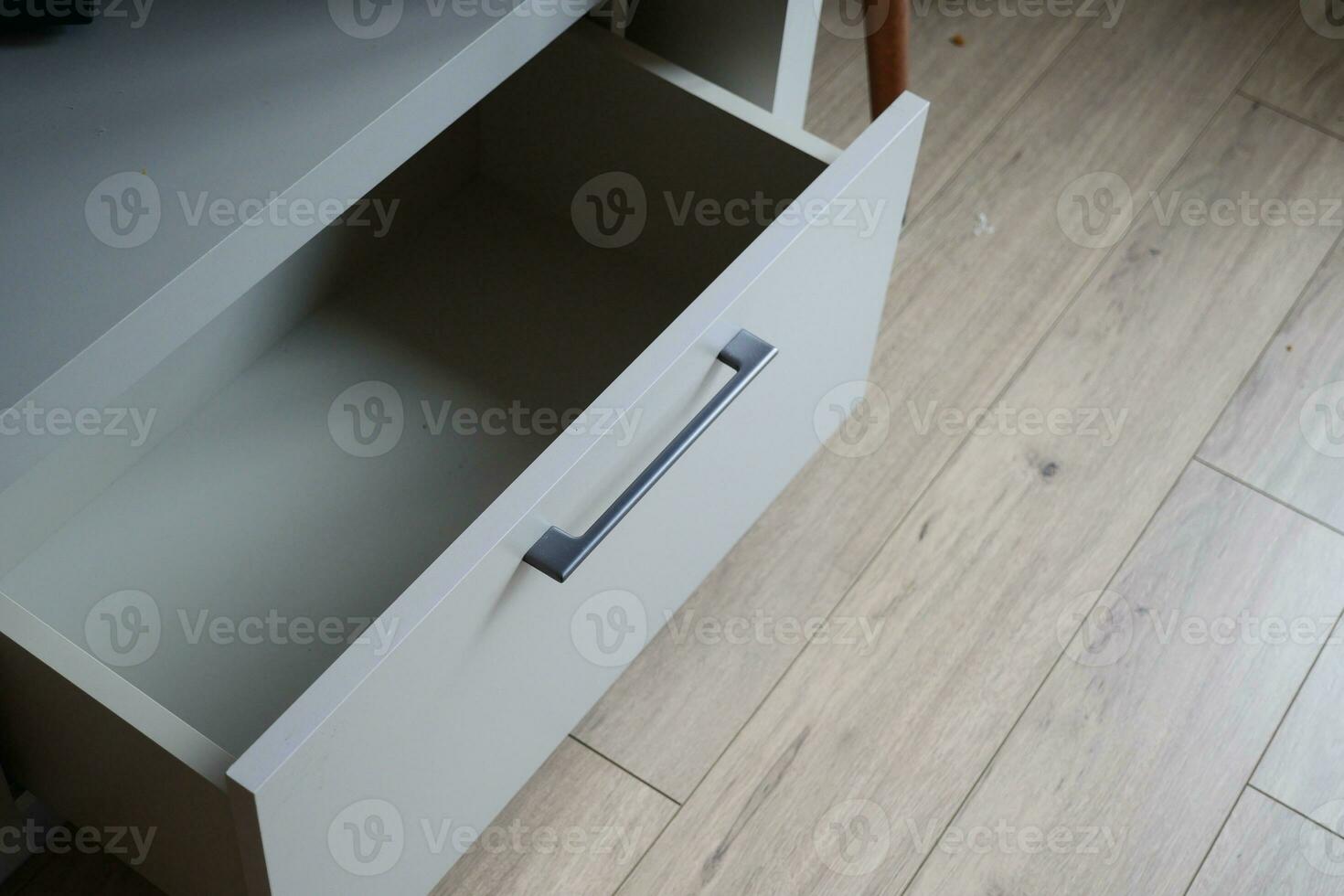top view of a opened empty drawer photo