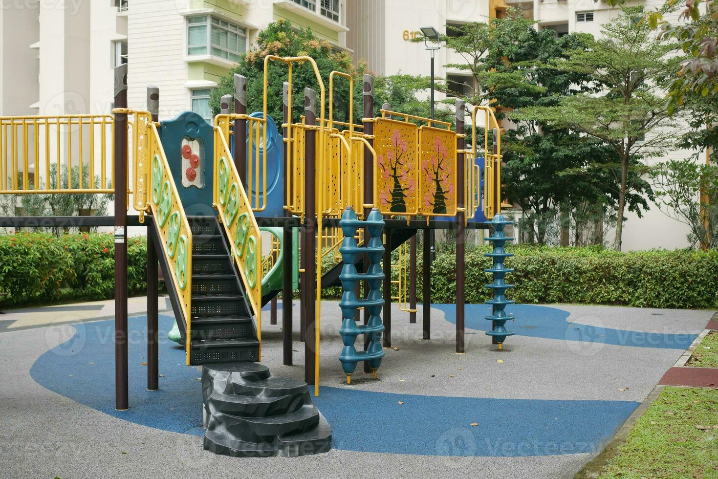empty Colorful playground at local park photo