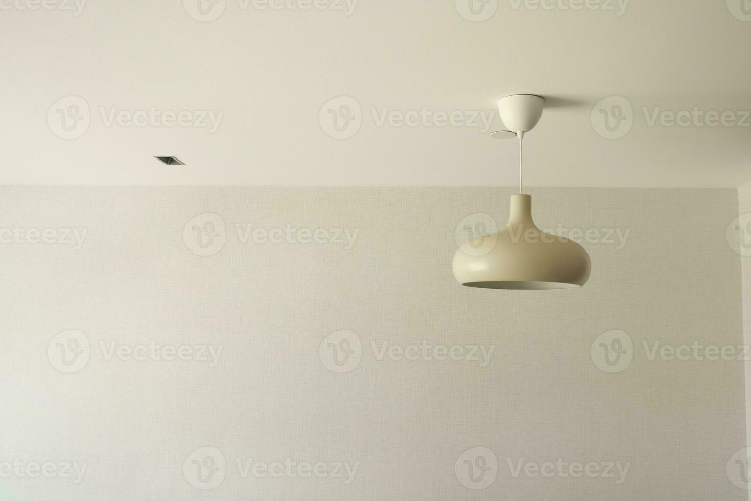 gray ceiling lamp hanging in a room , photo