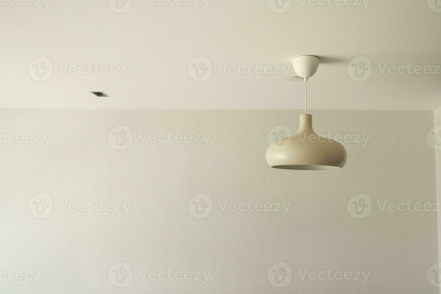 gray ceiling lamp hanging in a room , photo