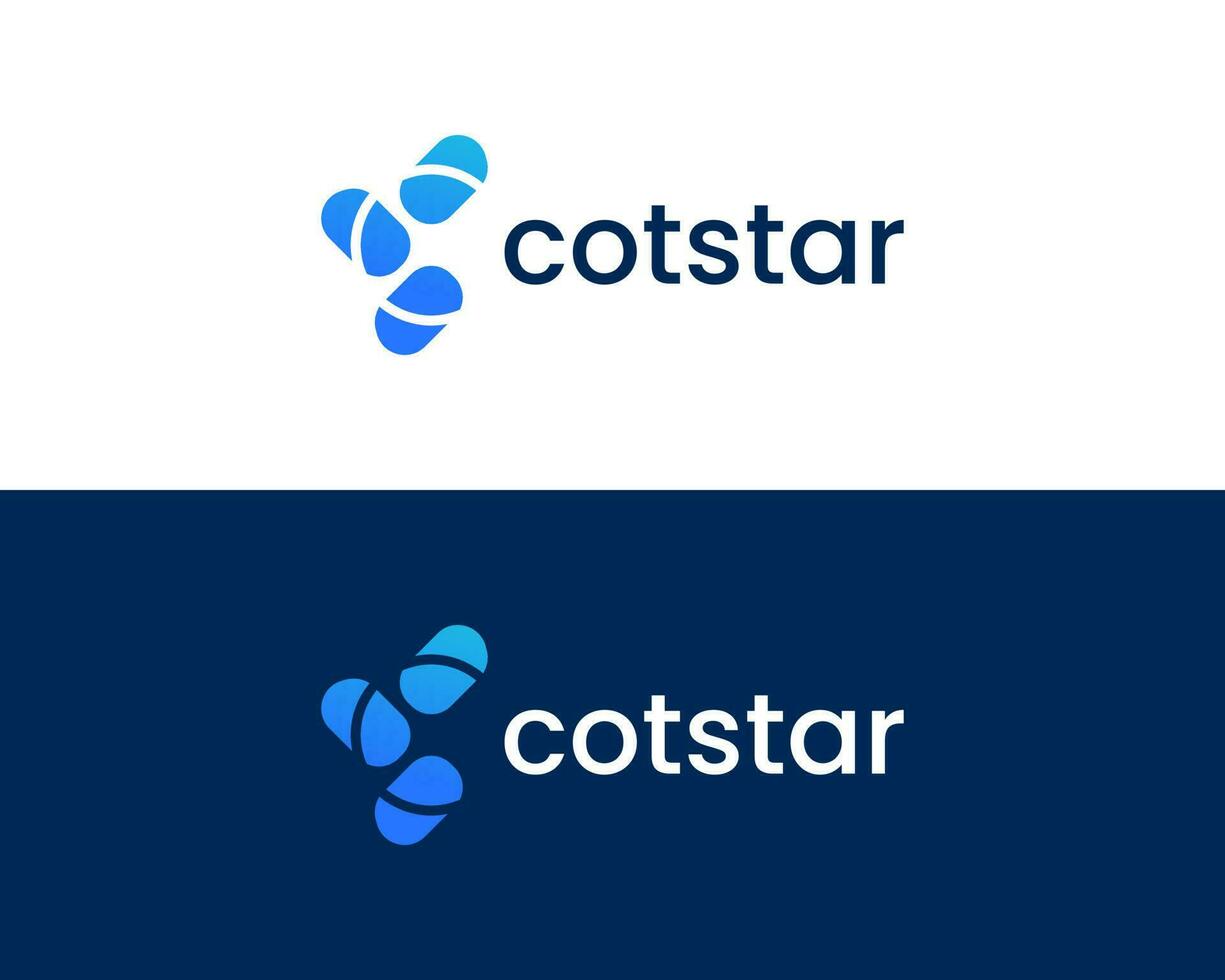 Abstract modern letter c logo design vector