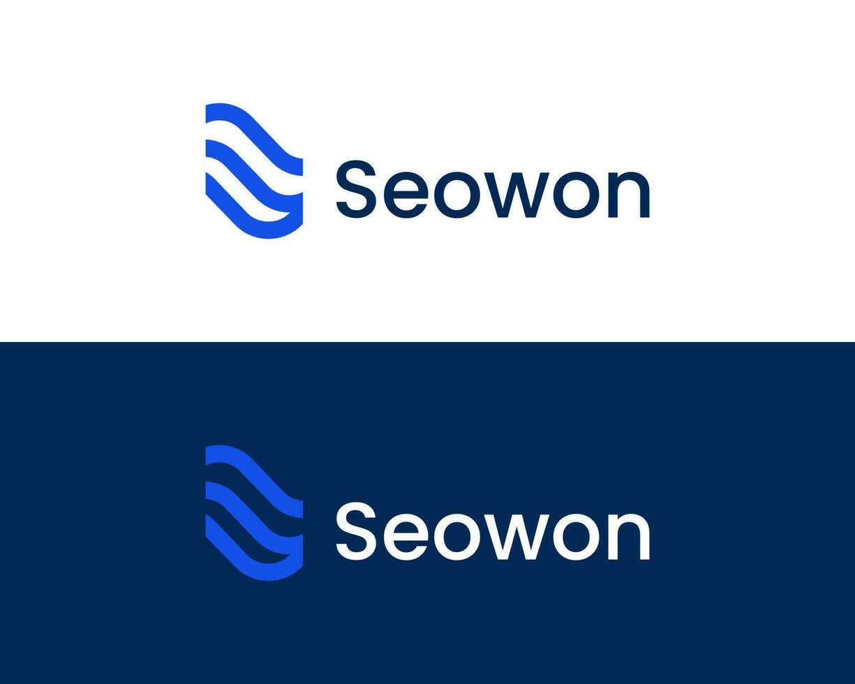 SE, ES, S, E, W abstract letters logo vector