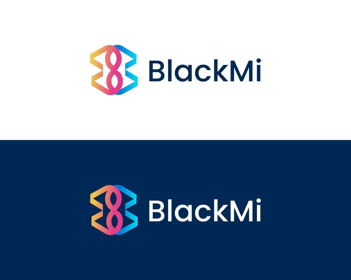 letter mb infinity Modern link logo design concept vector