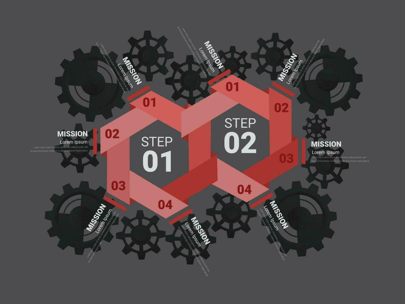 Gears cogwheels for Infographic template, Engineering tech progress business presentation start-up vector concept.