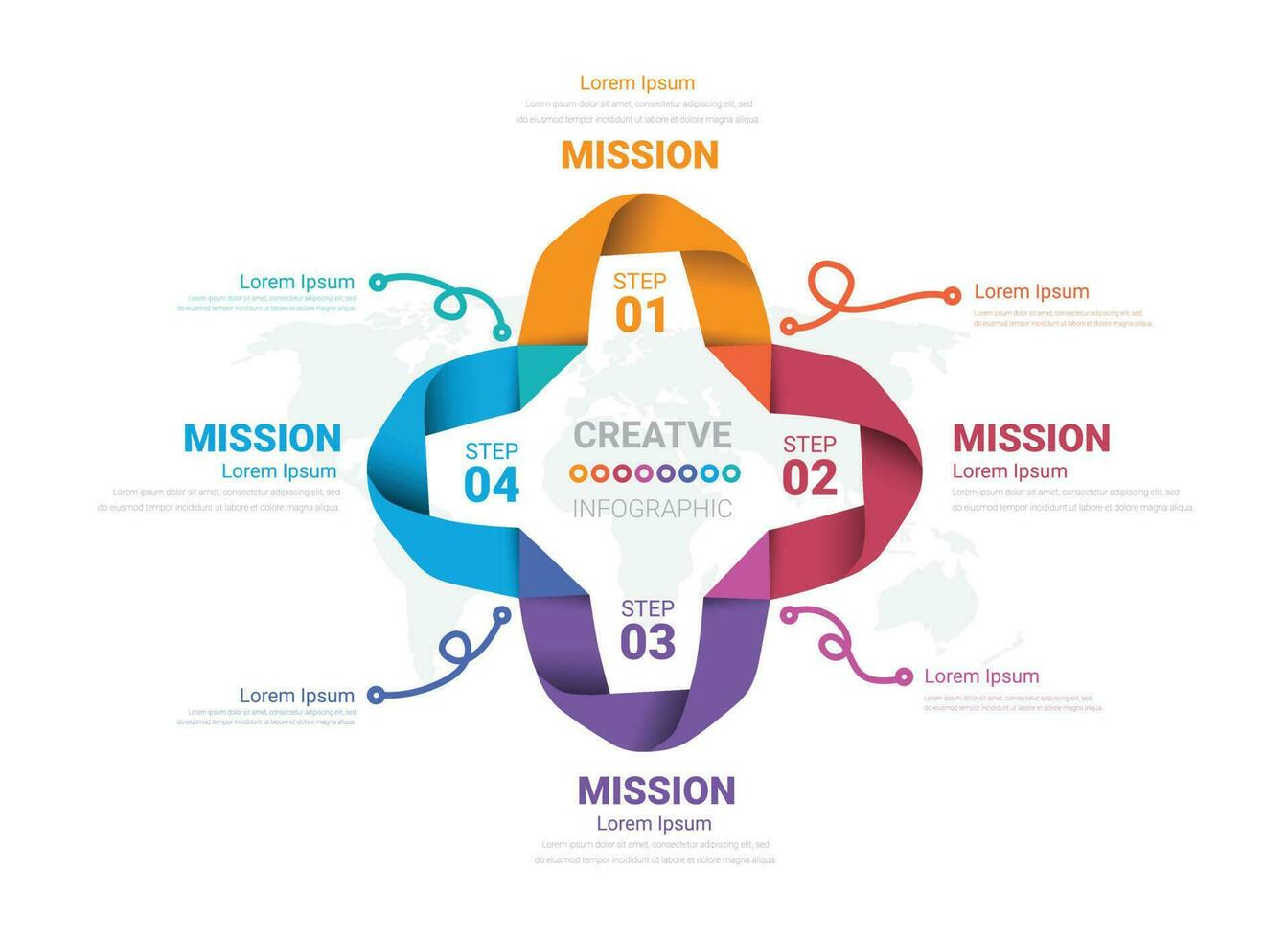Template for cycle diagram, graph, presentation and round chart. Business concept with 4 equal options, parts, steps or processes. vector