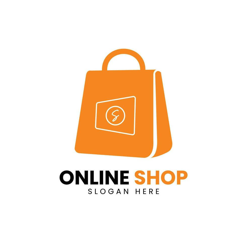 Online shop logo design vector template