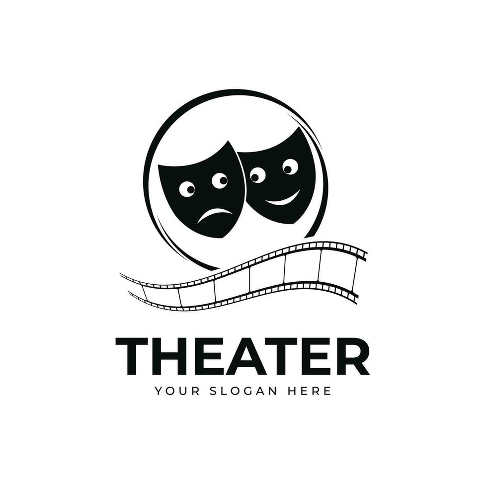 teatro máscara logo diseño vector modelo