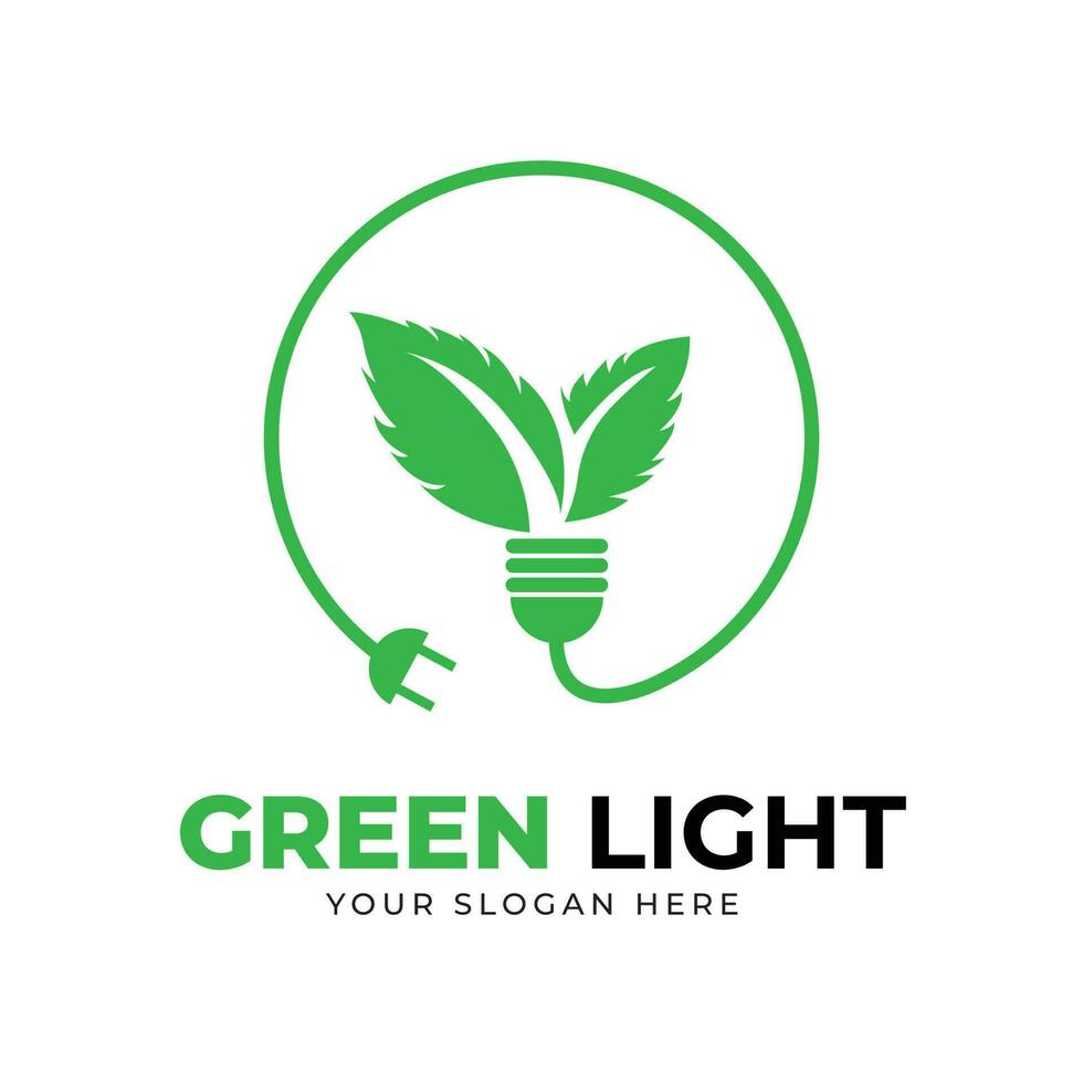 Green light logo design vector template