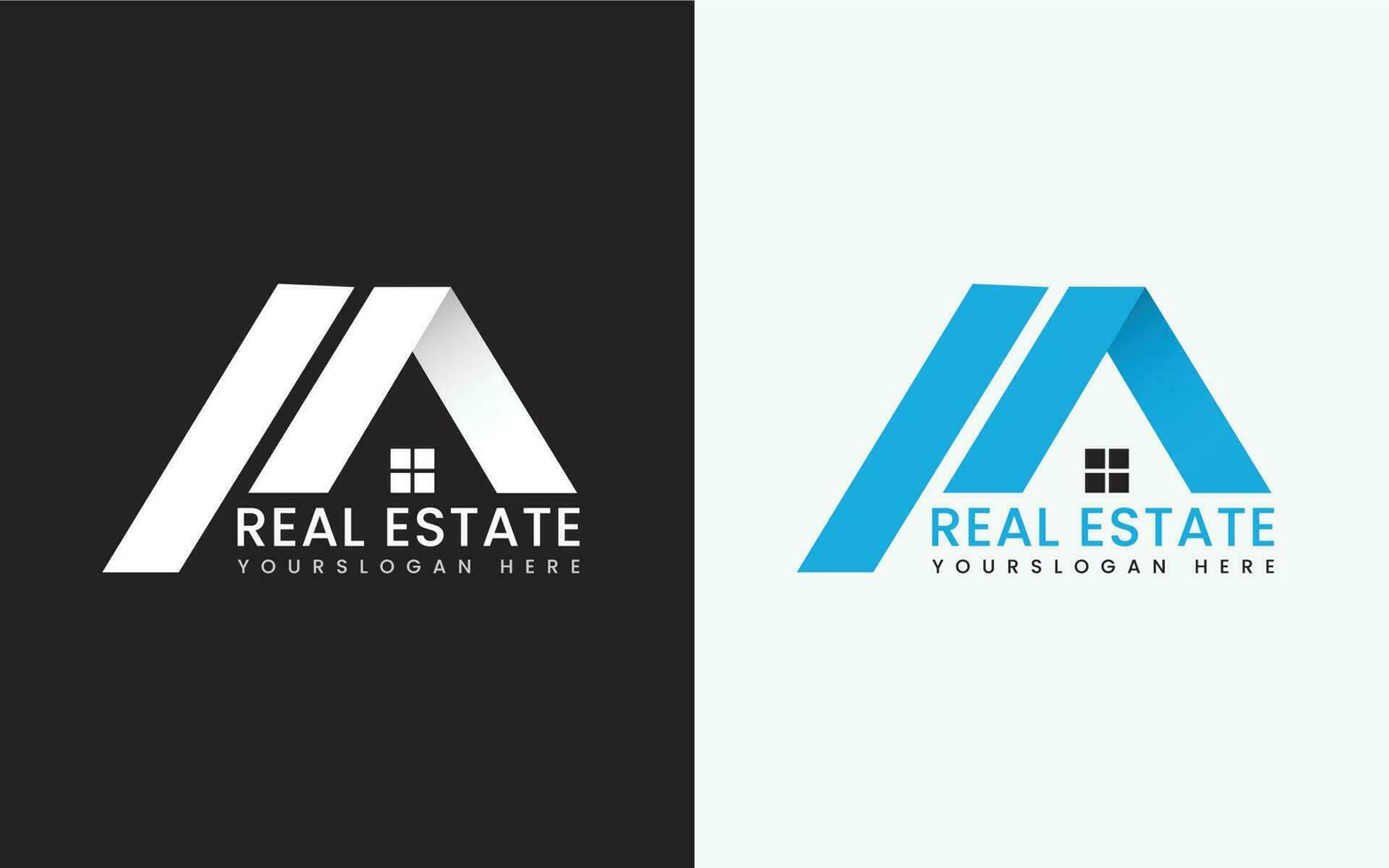 Real estate flat logo and house logo template design vector