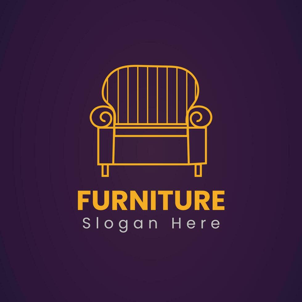 Elegant creative design furniture logo vector