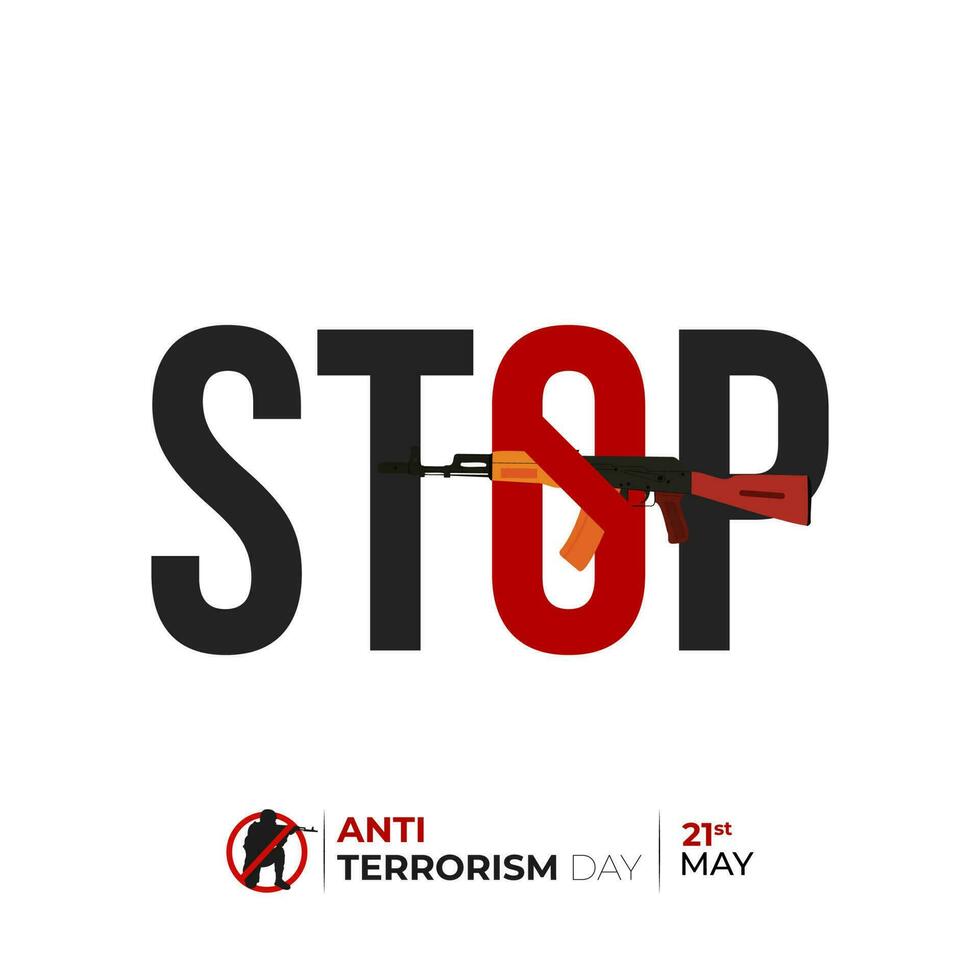 National Anti Terrorism Day Social Media Post vector