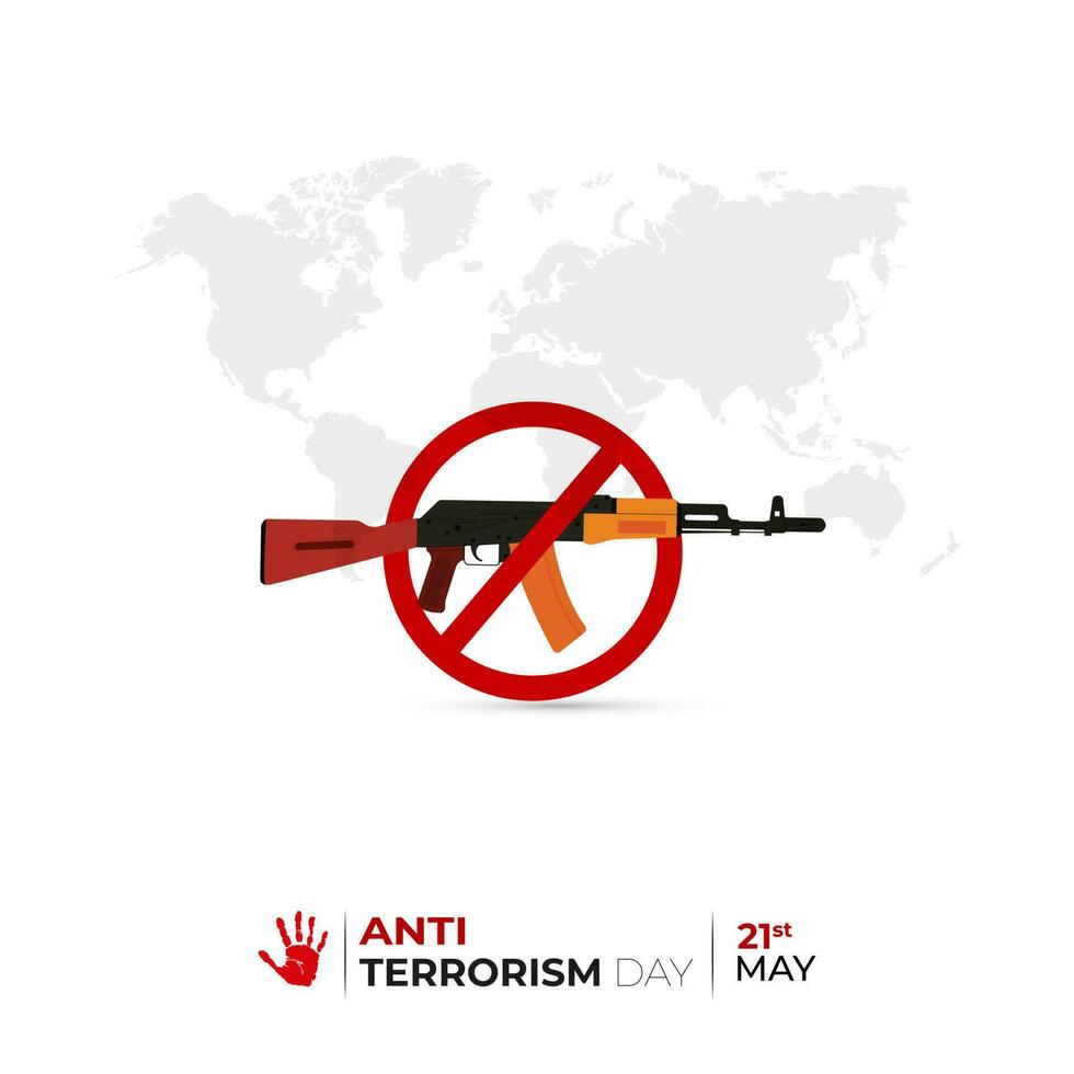 National Anti Terrorism Day Social Media Post vector