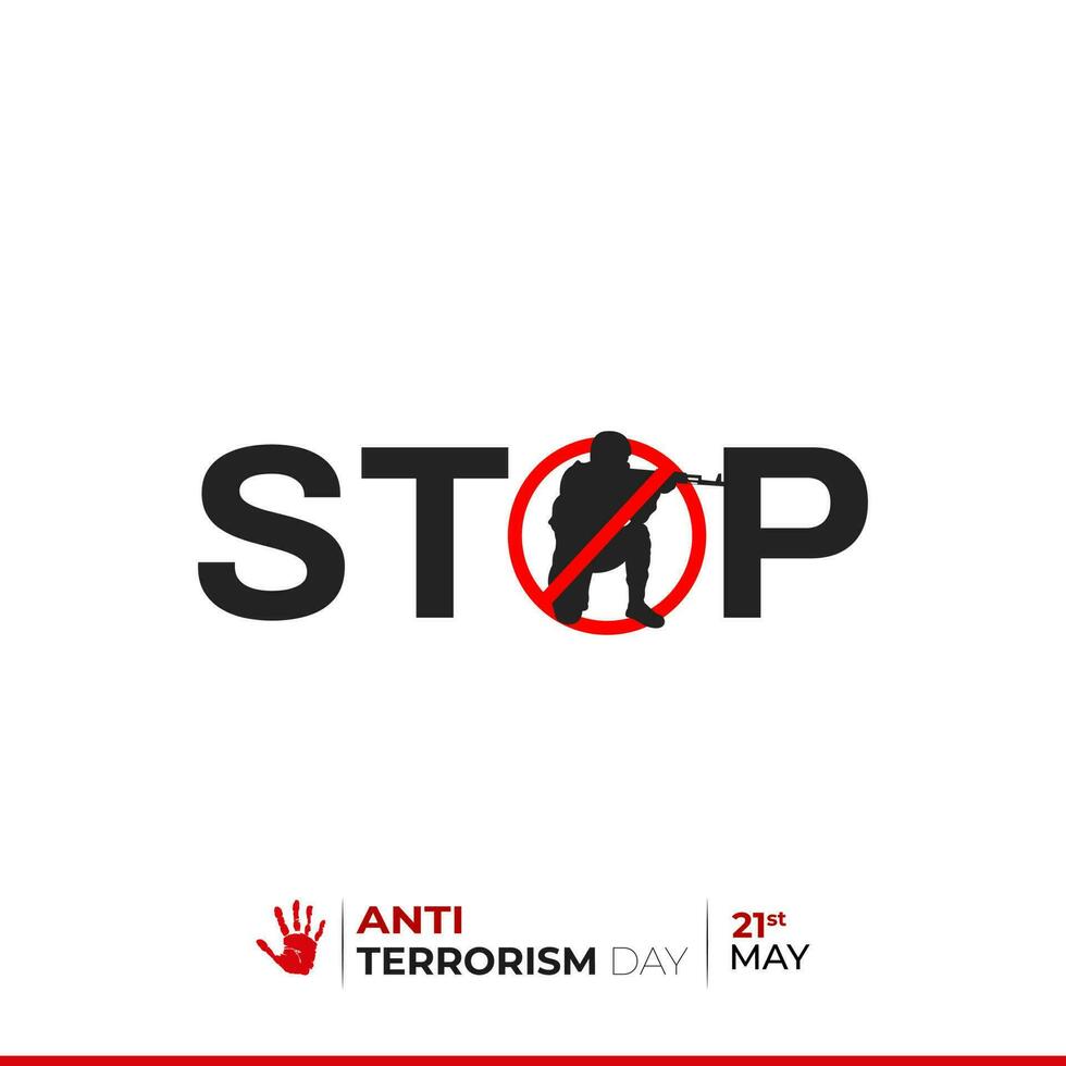 National Anti Terrorism Day Social Media Post vector