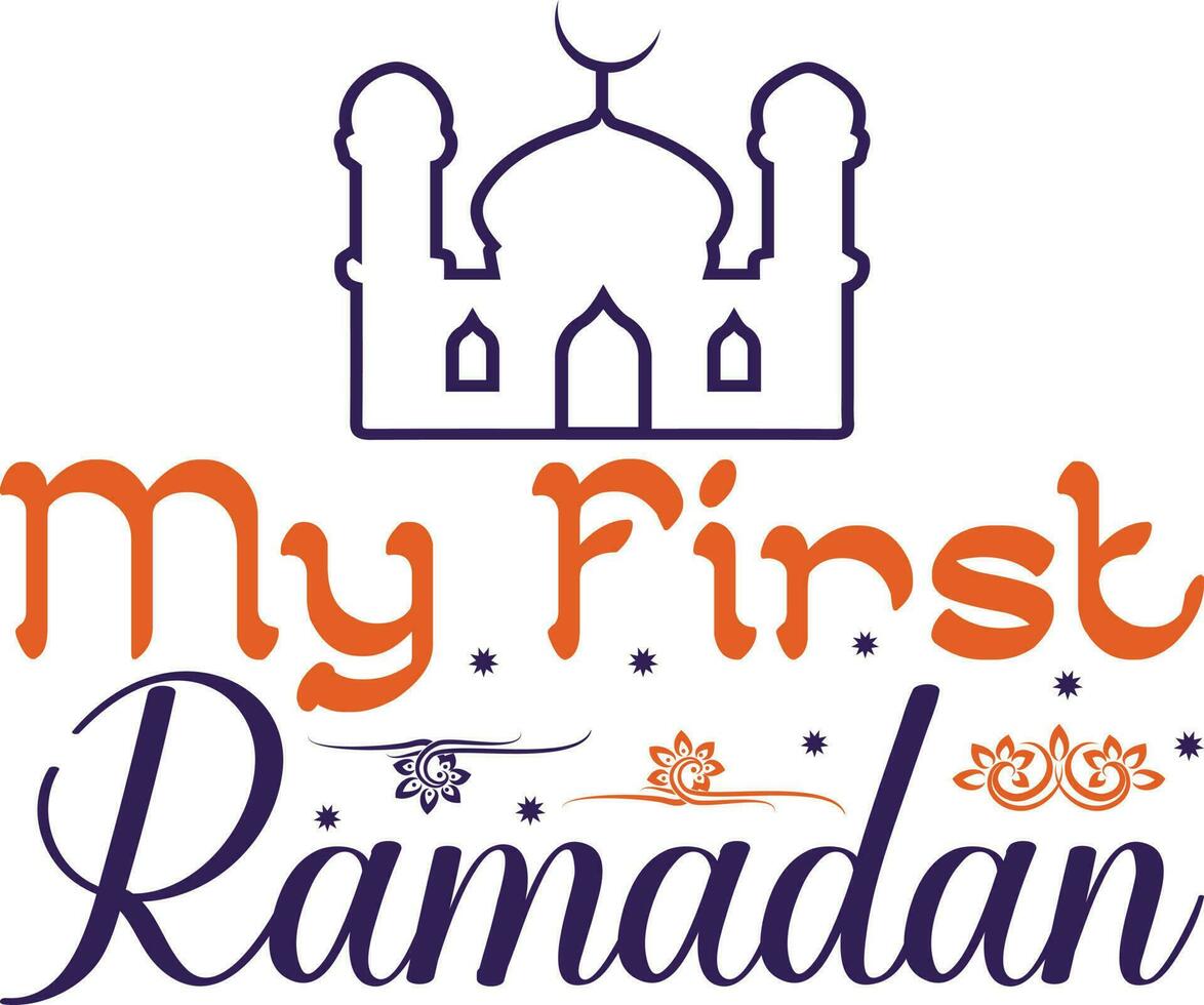 My First Ramadan T-shirt Design vector