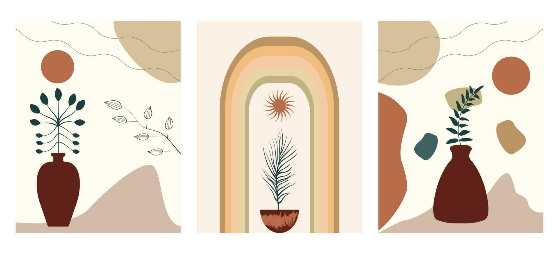 Boho Wall Art Design vector