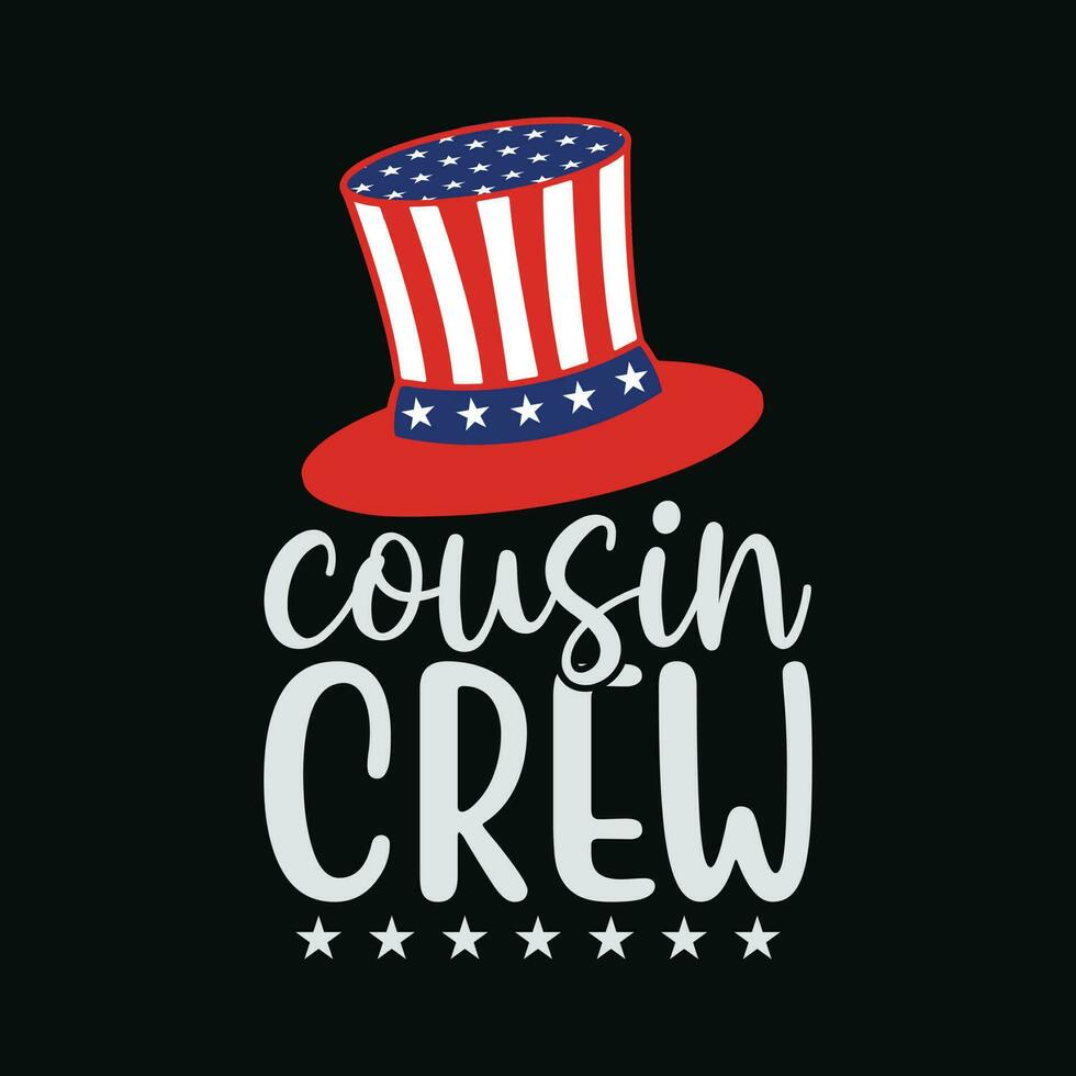 Instant Message - Cousin Crew July 4Th - Toddler and Youth Short Sleeve vector