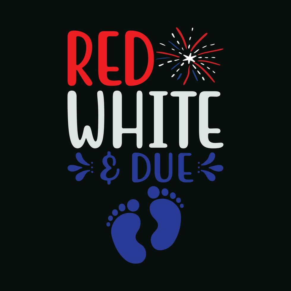 Womens 4th of July Pregnancy Announcement Red White and Due Tank Top vector