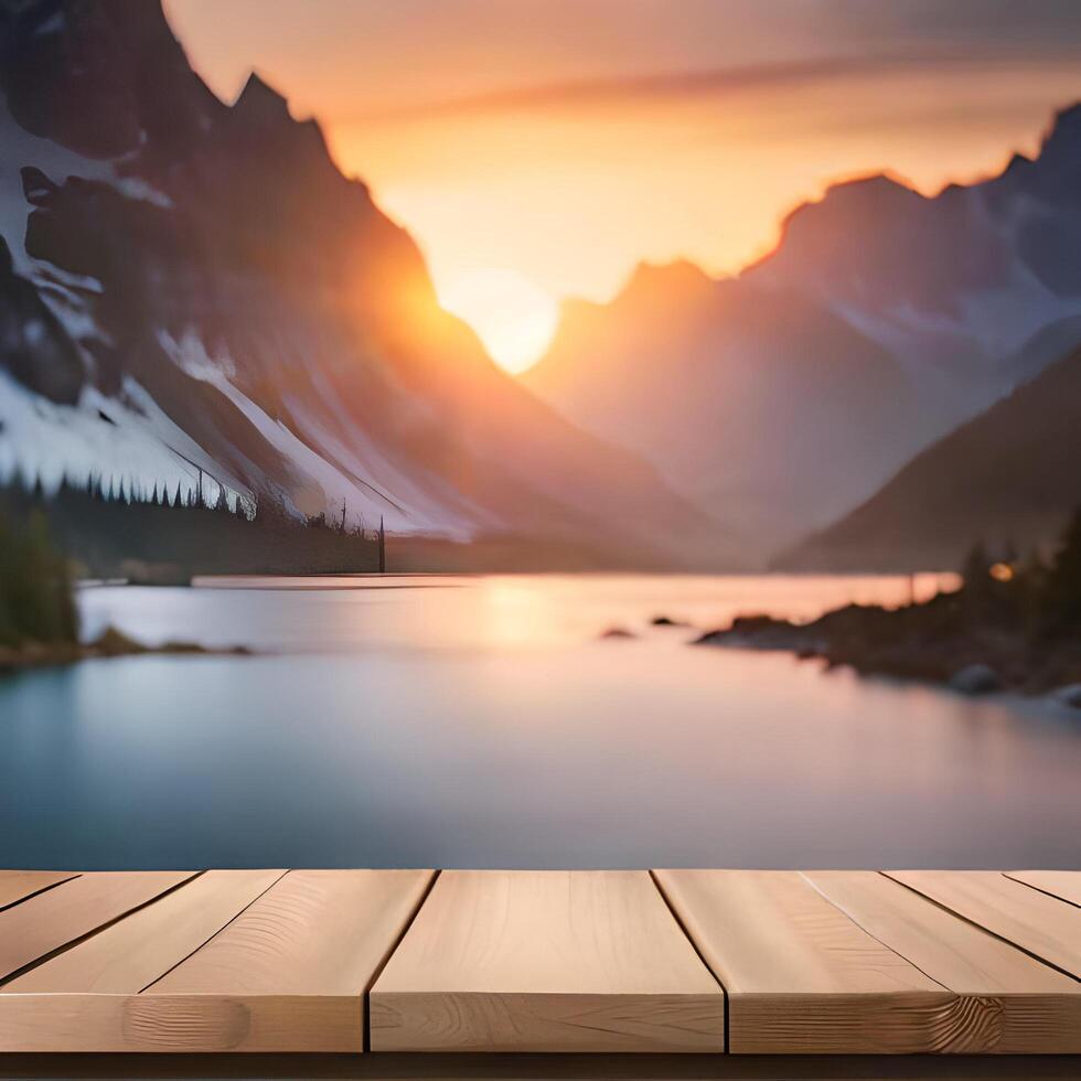 Photo empty wooden table surface with empty space background 24201677