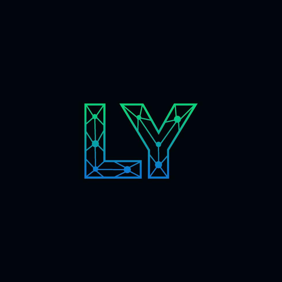 resumen letra ly logo diseño con línea punto conexión para tecnología y digital negocio compañía. vector