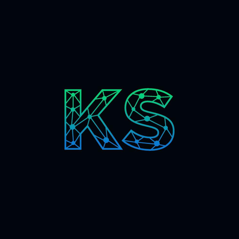 Abstract letter KS logo design with line dot connection for technology and digital business company. vector