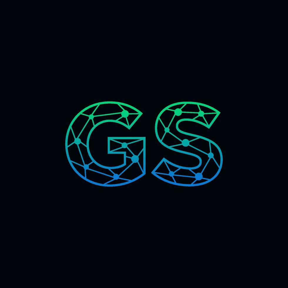 Abstract letter GS logo design with line dot connection for technology and digital business company. vector