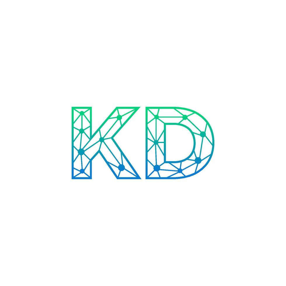 resumen letra kd logo diseño con línea punto conexión para tecnología y digital negocio compañía. vector