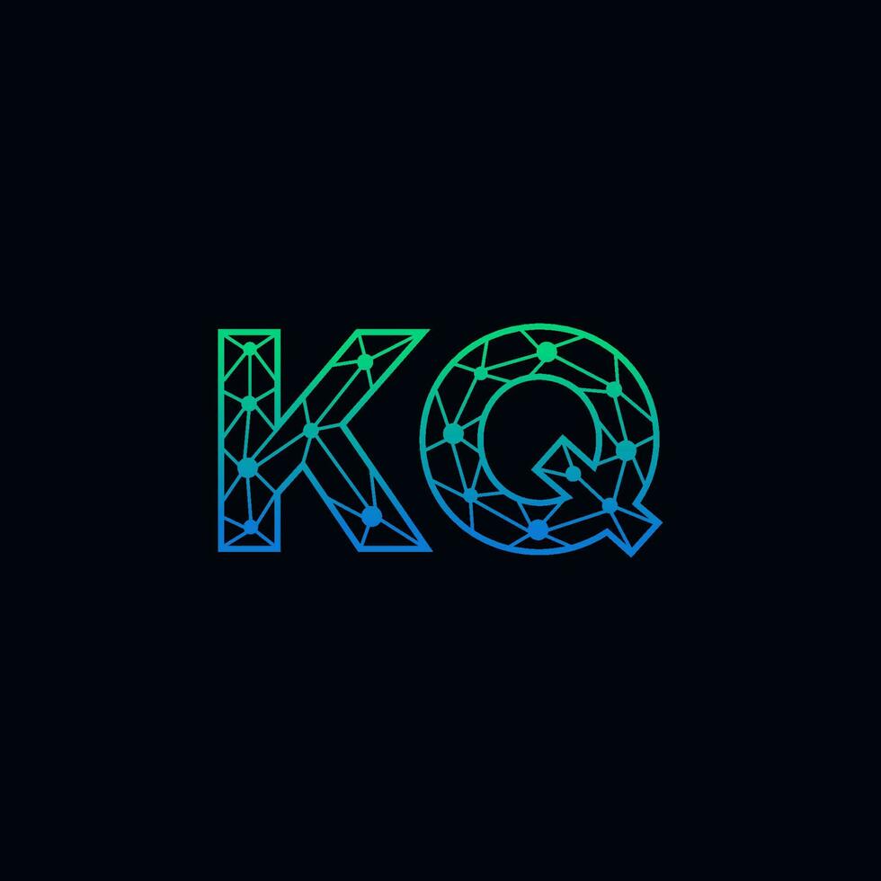 Abstract letter KQ logo design with line dot connection for technology and digital business company. vector