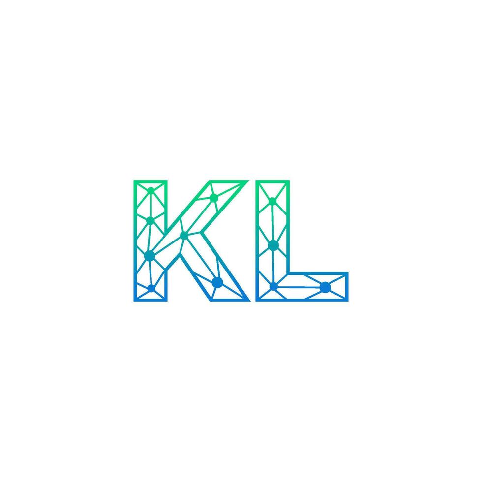 resumen letra kl logo diseño con línea punto conexión para tecnología y digital negocio compañía. vector