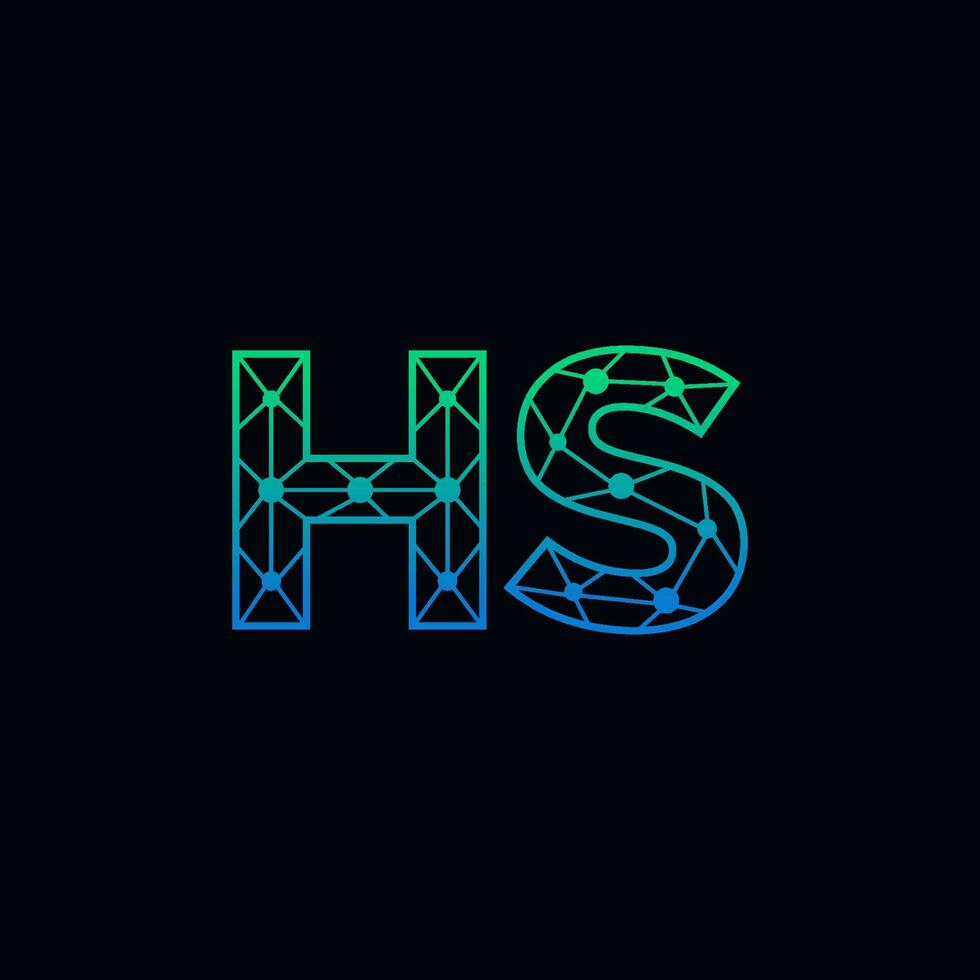 resumen letra hs logo diseño con línea punto conexión para tecnología y digital negocio compañía. vector