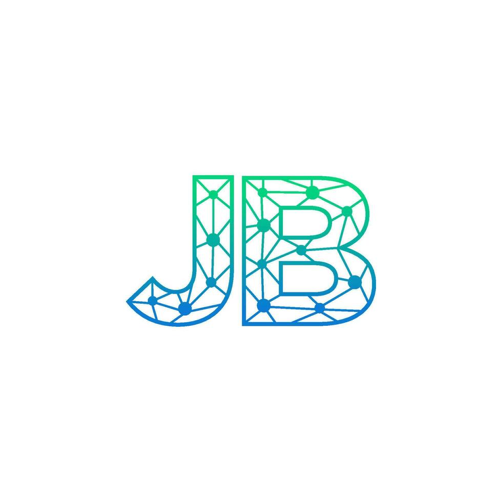 resumen letra jb logo diseño con línea punto conexión para tecnología y digital negocio compañía. vector