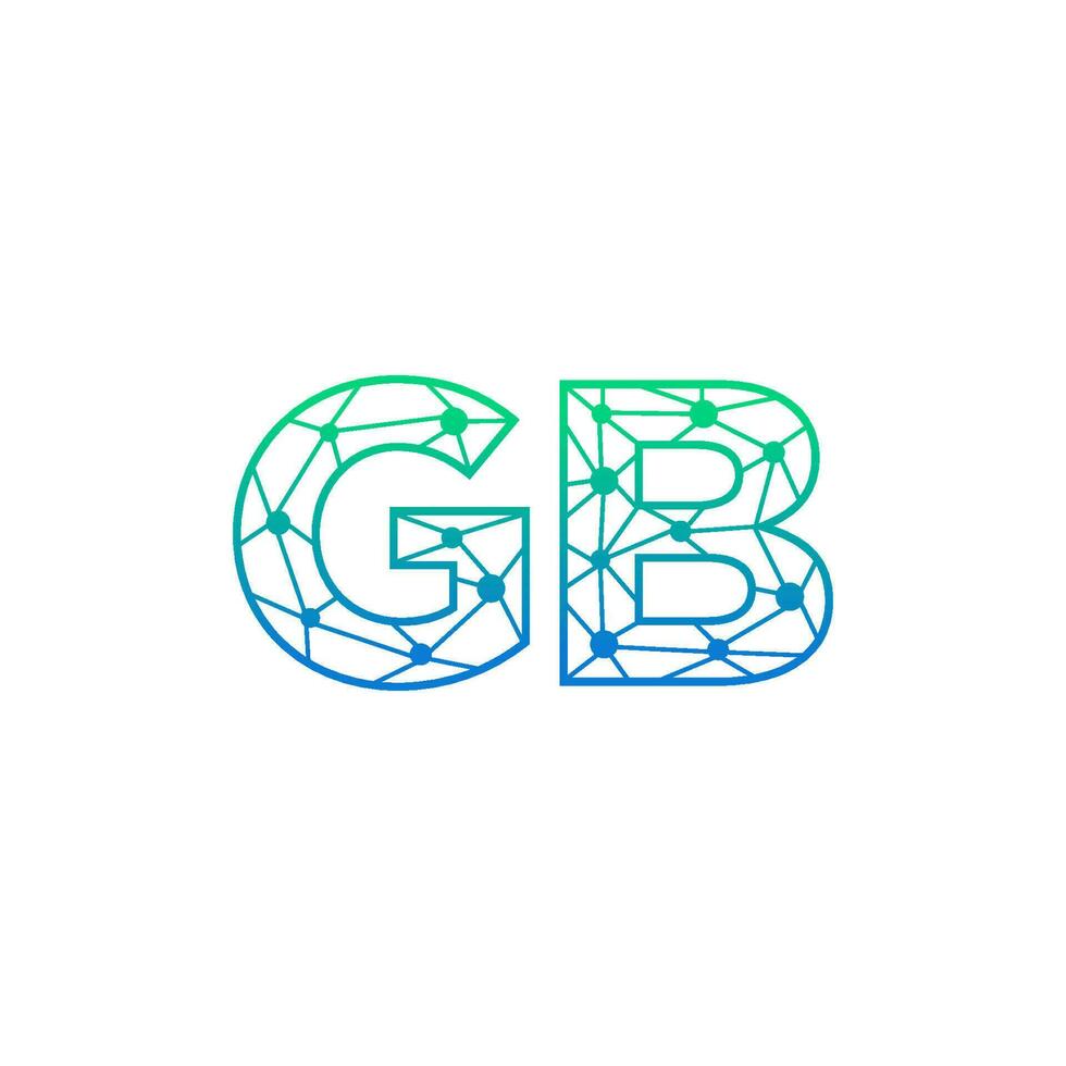 Abstract letter GB logo design with line dot connection for technology and digital business company. vector